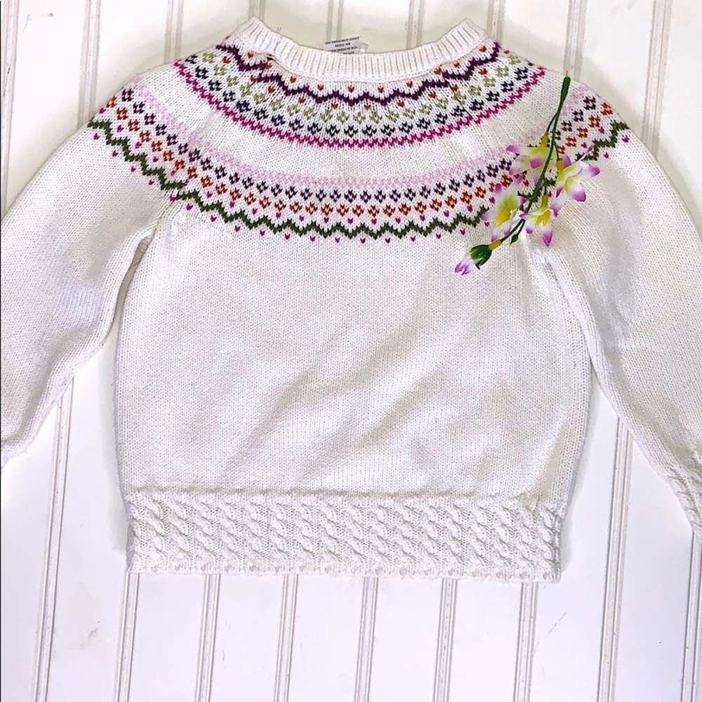 Gymboree Fair Isle Knit Crewneck Sweater SZ 3 - Picture 6 of 7